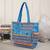 Cool Blue Contemporary Print Hand Bag For Mother'S Day