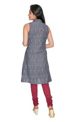Grey embroidered cotton-kurtis 4