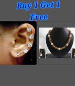 Buy 1 Get 1 Free Golden Damru Stone Necklace Set