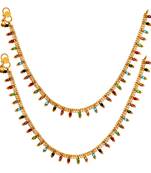 Multi Color Glass Stone Anklets For Women