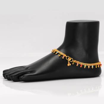 Multi Color Glass Stone Anklets For Women 2