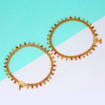 Multi Color Glass Stone Anklets For Women 3