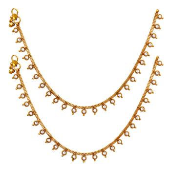 Festive Special White Color Glass Stone Anklets For Women 1