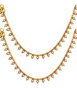 Festive Special White Color Glass Stone Anklets For Women