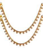 Festive Collection White Color Glass Stone Anklets For Women