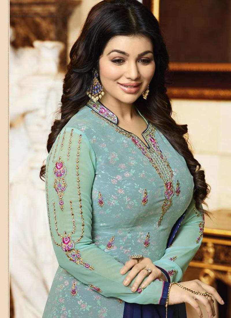 Sky Blue Georgette Ayesha Takia Salwar Kameez Vasu Sarees 2612492
