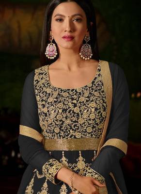 Black Georgette Anarkali Salwar Kameez 2