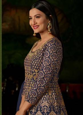 Blue Georgette Pakistani Salwar Kameez 2