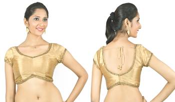 Curve. Just Like You. Dupion Silk Gold Padded Blouse 1