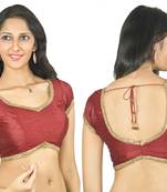 Curve. Just Like You. Dupion Silk Maroon Padded Blouse