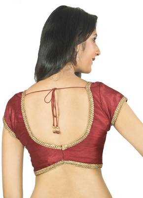 Curve. Just Like You. Dupion Silk Maroon Padded Blouse 2