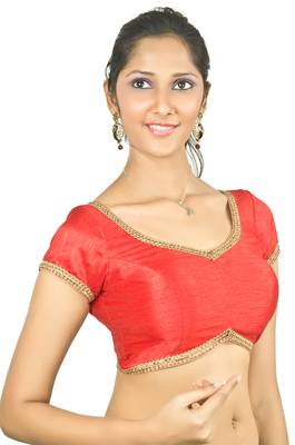 Curve. Just Like You. Dupion Silk Red Padded Blouse 3