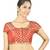 Red Padded Blouse With Lace Formation On The Back