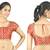 Red Padded Blouse With Lace Formation On The Back