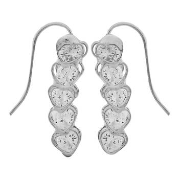Silver cubic zirconia ear-cuffs 1