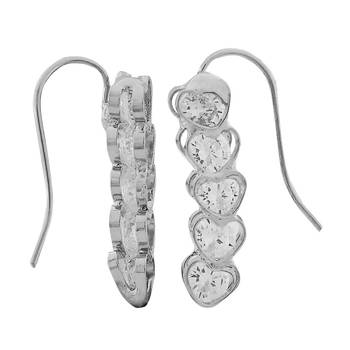 Silver cubic zirconia ear-cuffs 3