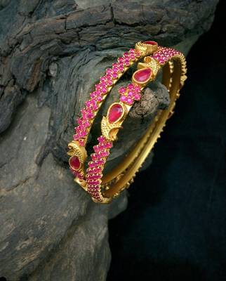 Zirconia Stones Red Colour Bangles 1