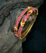 Zirconia Stones Red Colour Bangles