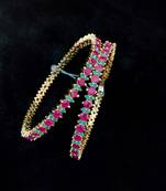 Zirconia Stones Ruby And Green Stones Bangles