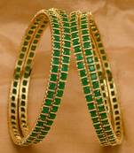 Zirconia Green Colour Stone Bangles