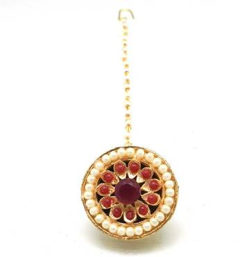 Rajasthain Borla Decorated With Crystal Stones And Made With Fine Brass 2
