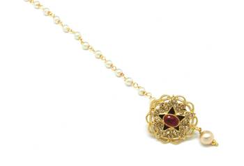 Star Jaali Work Borla Made With Fine Brass And Decorated With Crystal Stones 1