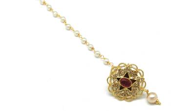 Star Jaali Work Borla Made With Fine Brass And Decorated With Crystal Stones 3