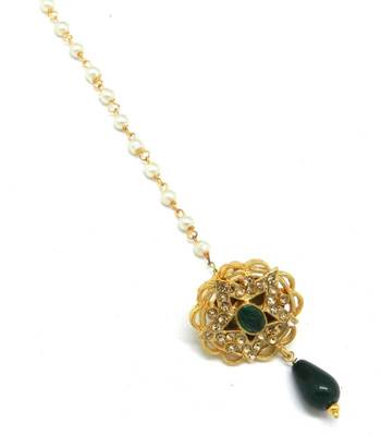 Star Jaali Work Borla Made With Fine Brass And Decorated With Crystal Stones 1