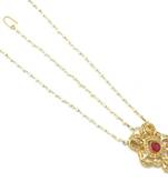 Rajwadi Style Maang Tikka And Matha Patti Decorated With Crystal