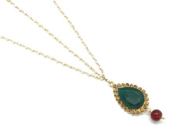 Big Stone Maang Tikka And Matha Patti Decorated With Crystal And Pearl Drop 2