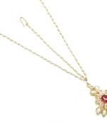 Leaf Style Maang Tikka Matha Patti Decorated With American Diamod And Pearl