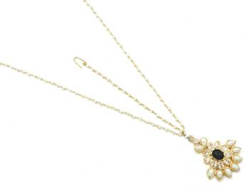 Leaf Style Maang Tikka Matha Patti Decorated With American Diamod And Pearl 3