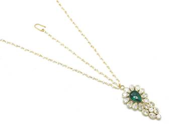 Maang Tikka And Matha Patti Decorated With American Diamond 3