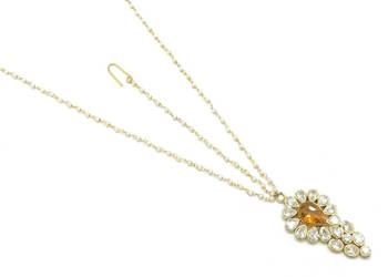 Maang Tikka And Matha Patti Decorated With American Diamond 1