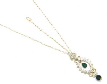 Maang Tikka And Matha Patti Decorated With American Diamond 1