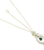 Maang Tikka And Matha Patti Decorated With American Diamond