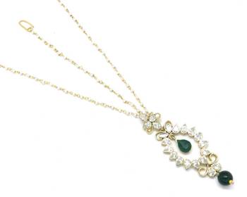 Maang Tikka And Matha Patti Decorated With American Diamond 3