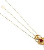 Golden Textured Maang Tikka And Matha Patti Decorated With Kundan And Crystal