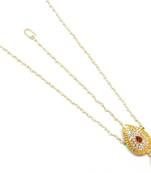 Pear Shaped Maang Tikka And Matha Patti Decorated With Crystal And Pearl Drop