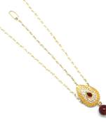 Pear Shaped Maang Tikka And Matha Patti Decorated With Crystal And Pearl Drop