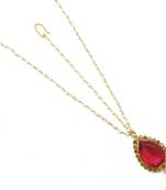 Big Stone Maang Tikka And Matha Patti Decorated With Crystal And Pearl Drop