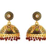 Traditional Meenakari Gold Plated Tokri Jhumka Earrings For Women