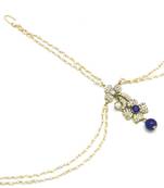 Flower Maang Tikka And Matha Patti Decorated With Crystals And Pearl Drop