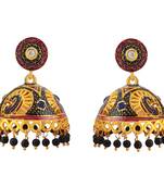 Traditional Meenakari Gold Plated Tokri Jhumka Earrings For Women