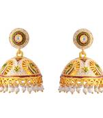 Traditional Meenakari Gold Plated Tokri Jhumka Earrings For Women