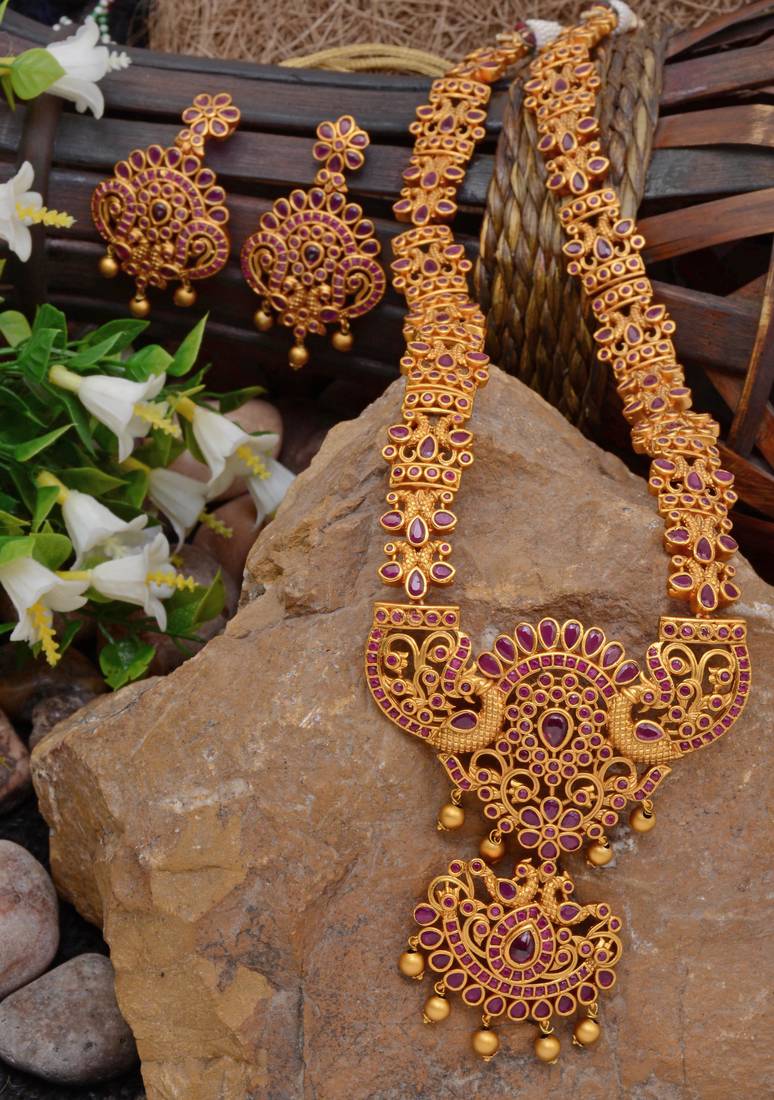 Gold plated gheru copper necklace sets Aira Luxury Fashion