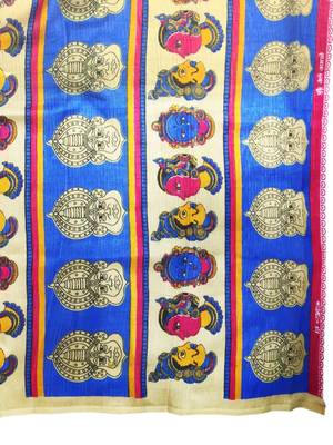 Chhabra 555 Pink Printed Bhagalpuri Cotton Saree With Blouse 3