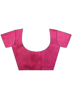 Chhabra 555 Pink Printed Bhagalpuri Cotton Saree With Blouse 4