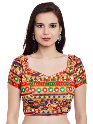 Chhabra 555 Orange Printed Georgette Saree With Blouse 3