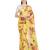 Jashn yellow peacock print satin saree with blouse